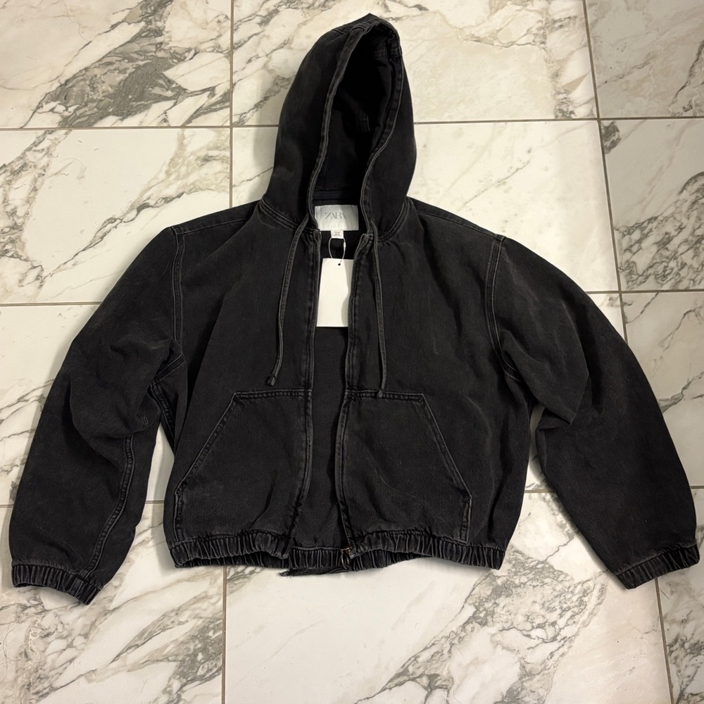 ZARA Washed Hooded Jacket
